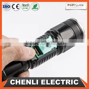 POPPAS 6620 USB Rechargeable Power Bank Led Flashlight thumbnail-1