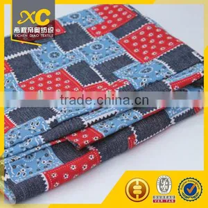 Cotton 9oz Woven Selvedge Printed Denim Fabric Manufacture thumbnail-2