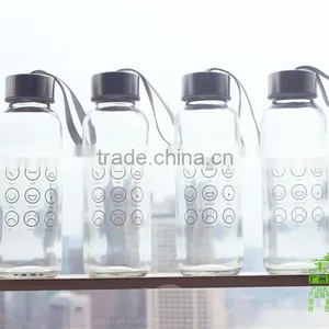 OEM Private Lable Cartoon Bottle With Cap Glass Sports Water Bottle thumbnail-4