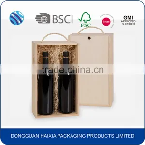 High Quality Nature Pine Wooden Wine Glass Bottle Box Wholesale thumbnail-1