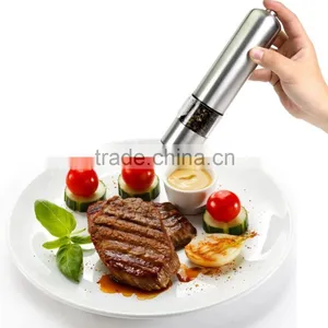 Automatic Stainless Steel Pepper Mill Battery Powered Salt Grinder Electric Kitchen Spice Grinder thumbnail-1