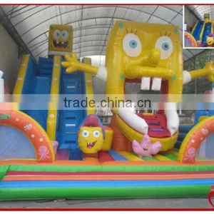 Giant Sponge Bob Inflatable Amusement Park With Slide thumbnail-1