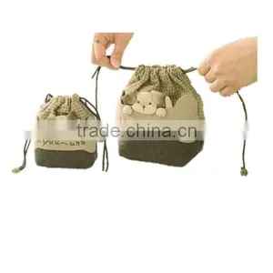 Custom Small Canvas Drawstring Bag Wholesale thumbnail-1
