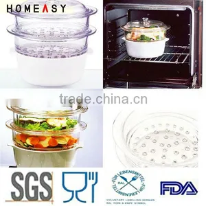 Wholesale New Pyrex Glass Food Steamer Set for Cooking thumbnail-1