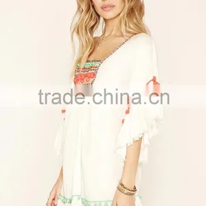 2016 New Design White Z And L Europe Peasant Dress For Women thumbnail-3