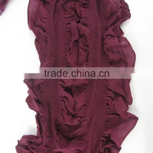 STOCK ITEM Fashion Elastic 100% Acrylic Scarf Aubergine Scarves thumbnail-3