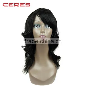 Wholesale Natural Brown Wavy and Curly Noble Synthetic Hair Wig, European Hair Style Wig thumbnail-1