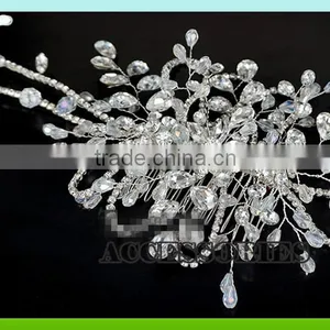 2016 Wholesale Bling Bling Crystal Haircomb for Bridal,decorative Haircomb thumbnail-2