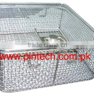 Small Medical Storage Wire Basket WITH REMOVABLE LIDS thumbnail-1