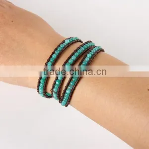 4 mm Natural Sea Sapphire Bracelet Female Authentic 4 Layer 4 Circle Crystal Series To Help Communication thumbnail-4