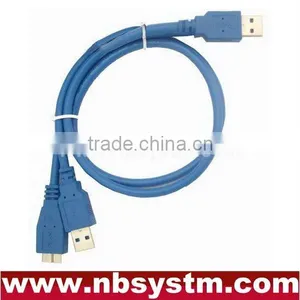USB 3.0 Y Cable A Male Plug to A Male Plug + Micro B Male Plug thumbnail-1