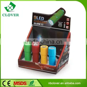 3*AAA Battery ABS Material 9 LED Plastic Led Torch Flashlight thumbnail-3
