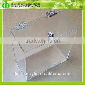 DDX-0198 Trade Assurance Clear Acrylic Tin Box With Hinged Lid thumbnail-1