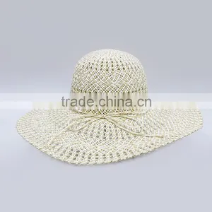 Hight Quality Ladies Wide Brim Straw Summer Hat Sun Beach Hat thumbnail-1