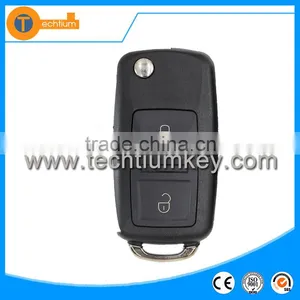 Folding Flip 2 Button Remote Key Case Shell With Logo and Blade Car Key Cover Blank Fob for VW Polo Passat b5 B6 Golf 4 5 Bora thumbnail-2