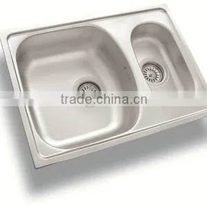 100x48 1,5 Bowl Stainless Steel Kitchen Sink (DE137) thumbnail-1