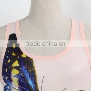 F5S15022 Fashion Design Top Tank Ladies Printed Wholesale Rib Waist China Manufacturer thumbnail-4