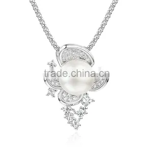 Trendy Coming 2016 European Water Pearl 925 Silver Pendant Necklace Jewelry thumbnail-1