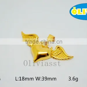 Olivia 2016 New Modern Fashion Jewelry 316 Stainless Steel Cast Love Heart With Wing Pendant thumbnail-1