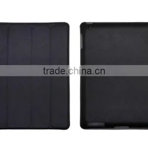 Heat Setting Stand Leather Case for the New IPad 3 Black thumbnail-1