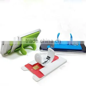 2016 New Design Factory Supply 3m Sticky Silicone Slap Mobile Phone Card Holder Stand thumbnail-1