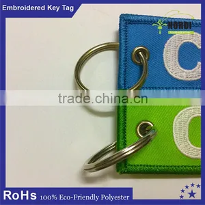Welcomed Colorful Embroidery Keychain With Aluminum Locking Carabiner thumbnail-3
