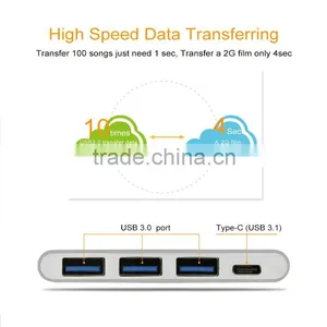 USB Type C Adapter With High Speed Charging 4 Prot Portable USB Type c HUB thumbnail-4