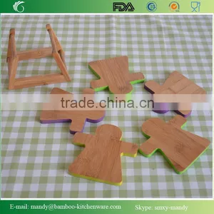 Hand-in-hand Bamboo Coaster Set With Colorful End thumbnail-3