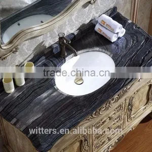 2016 Small Corner Bathroom Decor Quartz Stone Counter Top Solid Wood Modern Bathroom VanityWTS240 thumbnail-6