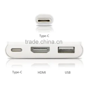 3 In 1 USB Type C To HDMI Adapter USB-C Hub for New Mackbook thumbnail-5