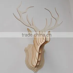Wood Veneer Shapes, Wooden Deer Head thumbnail-1
