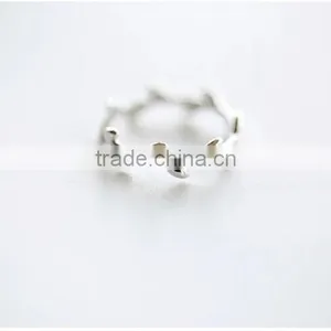 925 Sterling Silver Leaf Branch Ring Adjustable Ring Fashion Women Ring Jewelry Supplies 6260555 thumbnail-2