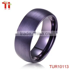 Purple Plating Tungsten Engament Wedding Ring for Men Domed thumbnail-1