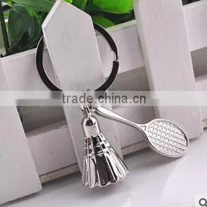 Wholesale Sport Item Metal Tennis Key Chains/Table Tennis Metal Key Chains/badminton Key Chains thumbnail-3