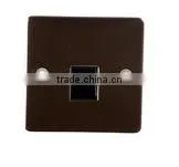 Flat Polished Chrome Telephone Slave Socket / Black thumbnail-1