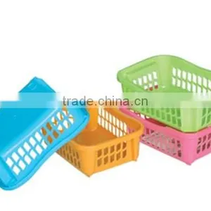 Small Square Plastic Storage Basket for Sundries thumbnail-1