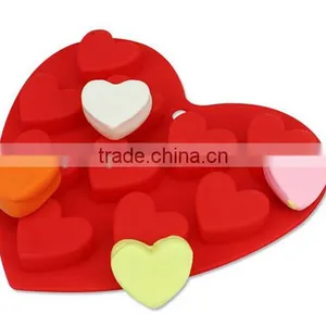 10-Capacity Heart Shape Silicone Cake Mold,Soap Cookie Chocolate Candy Cake Pan thumbnail-1