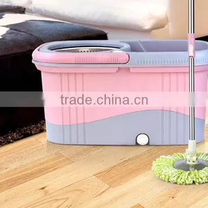 Spin Mop & Bucket System, Deluxe 360 Degree Spin Self-wringing Mop and Spin Dry Bucket With 2 Mop Heads - No Foot Pedal Needed thumbnail-3