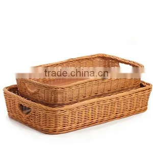 Chinese Traditional Willow Wicker Bread Storage Basket thumbnail-1