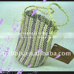Green Cotton&paper Rope Round Small Handbags Women Bags thumbnail-1