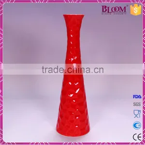 Red Glazed Ceramic Tall Vases for Wedding Centerpieces thumbnail-2