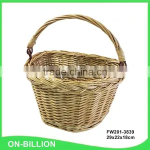 Wicker Knitting Small Removable Bicycle Basket thumbnail-1