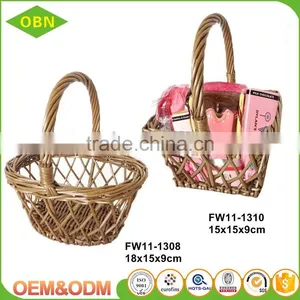 Custom Size Small Hanging Storage Wholesale Wicker Basket With Handle for Gift thumbnail-1