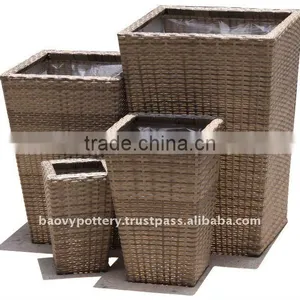 Wicker Planter, Poly Rattan Planter thumbnail-1