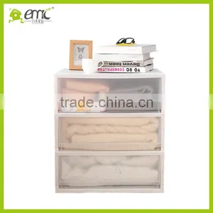 Wholsale Emc 3 Tiers Plastic Drawer Storage Cabinet With Color Print Transparent Storage Box thumbnail-1