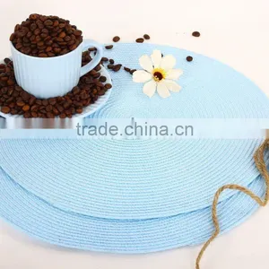 Woven Table Mats/Round PP Tablemats/placemat, Bright Blue Color thumbnail-1