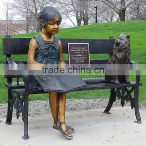 Bronze Casting Foundry Metal Craft Bronze Girl Reading Statue thumbnail-1