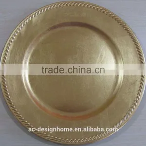 GOLD FOIL PP PLASTIC CHARGER PLATE thumbnail-1