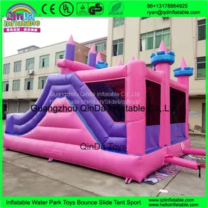 Guangzhou Qinda Princess Inflatable Bouncy Castle With Water Slide Swimming Pool Kids Jumping Castle for Sale thumbnail-4