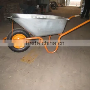 American Agriculture Concrete Building Wheel Barrow Galvanized Tray PU Wheel thumbnail-2
